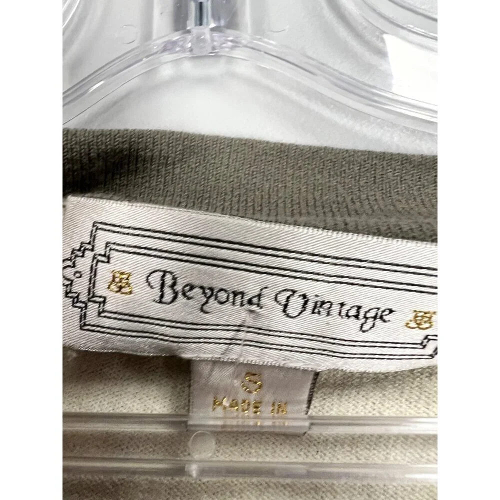 Beyond Vintage Womens Cardigan Open Front Cream/Multi Size Small - Picture 8 of 9